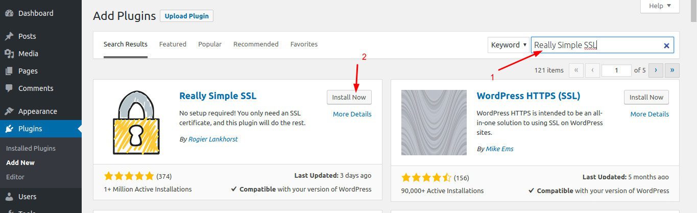 tim kiem plugin Really Simple SSL