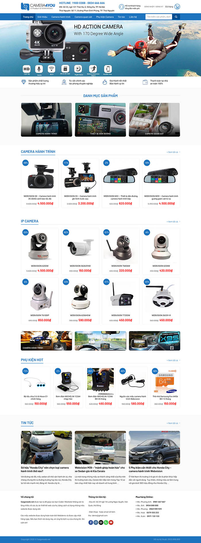Ảnh chụp toàn trang giao diện website bán hàng camera chính hãng H114