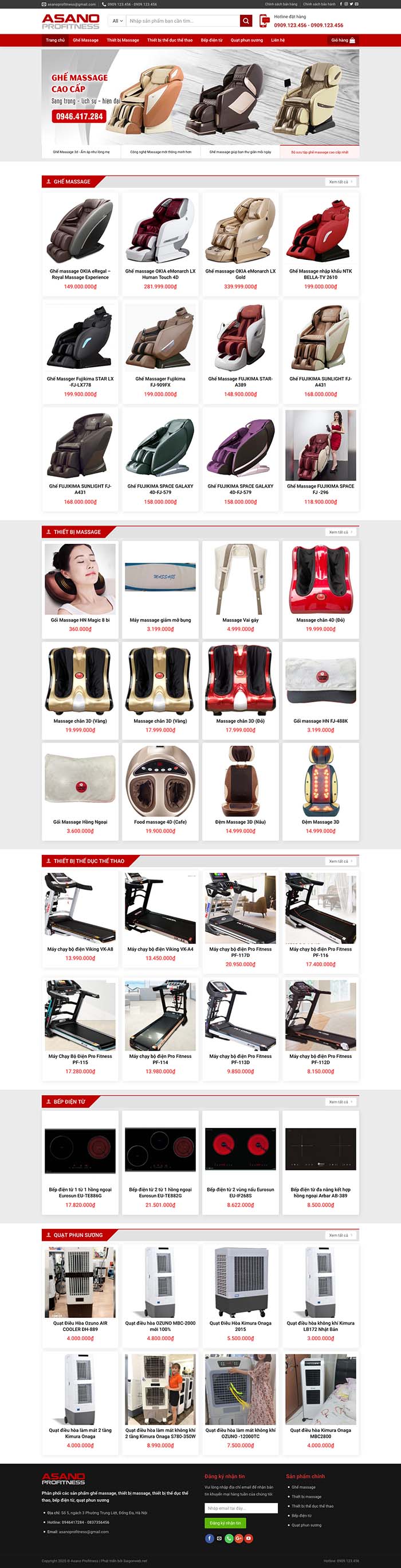 Ảnh chụp toàn trang giao diện website điện máy tổng hợp H119