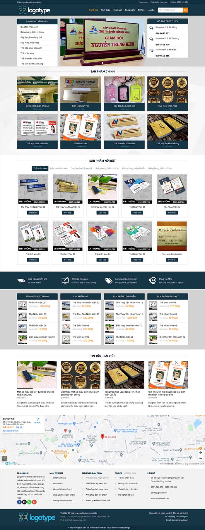 Ảnh chụp toàn trang giao diện website làm bảng chức danh H108
