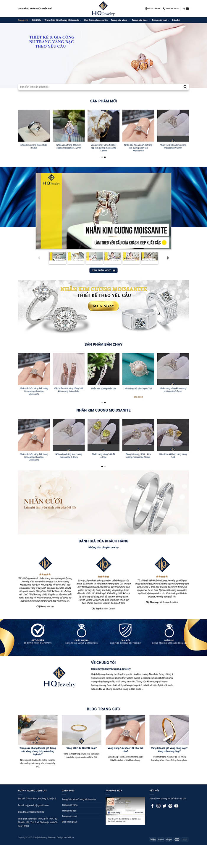 Ảnh chụp toàn trang giao diện website bán trang sức cao cấp H144