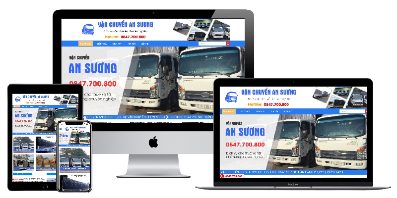 Giao diện website công ty vận chuyển An Sương