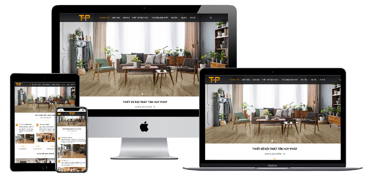 Giao diện website thiết kế thi công nội thất