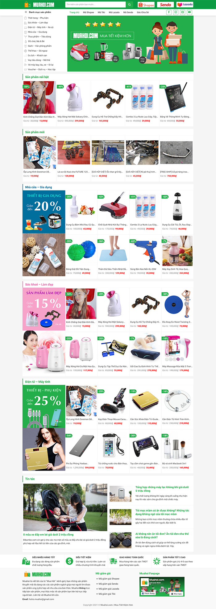 Ảnh chụp toàn trang giao diện website tiếp thị liên kết Affiliate D564