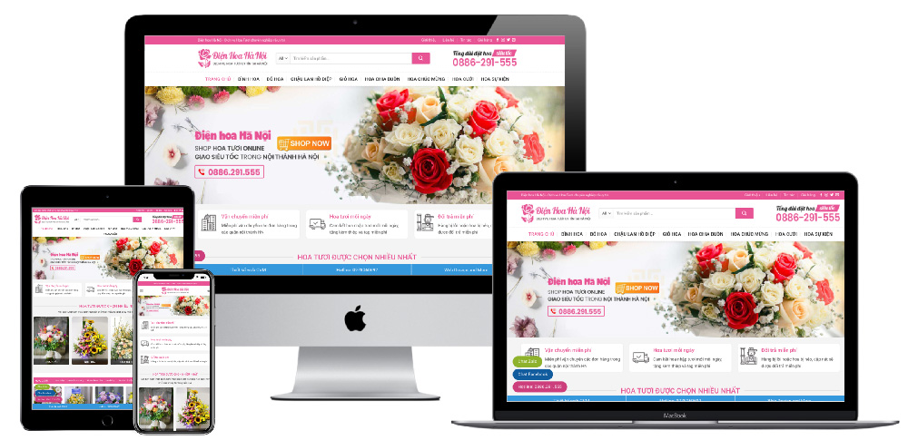 Giao diện website bán hoa tươi