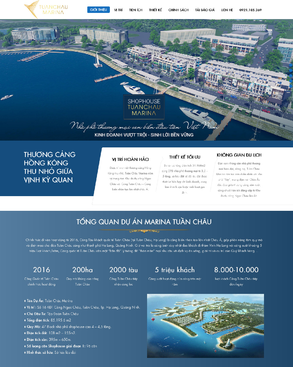 Mẫu website bất động sản Tuan Chau Marina