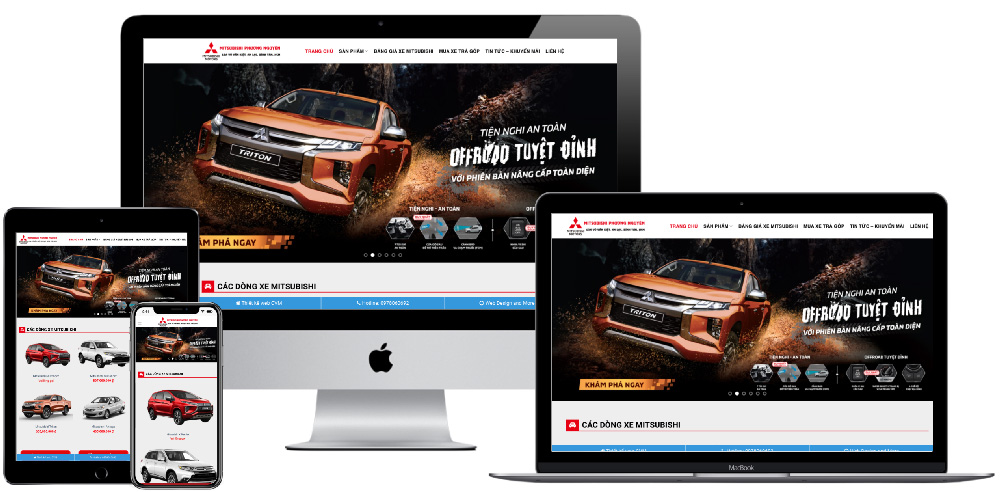 Giao diện website bán xe ô tô Mitsubishi