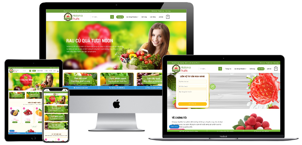 Giao diện website bán trái cây sạch