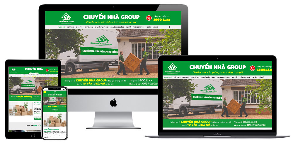 Giao diện website dich vụ chuyển nhà group