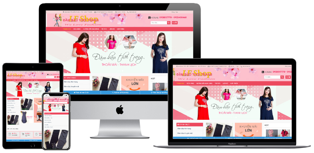 Giao diện website bán thời trang bầu