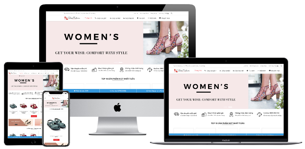 Giao diện website bán giày nữ Shoes Fashion