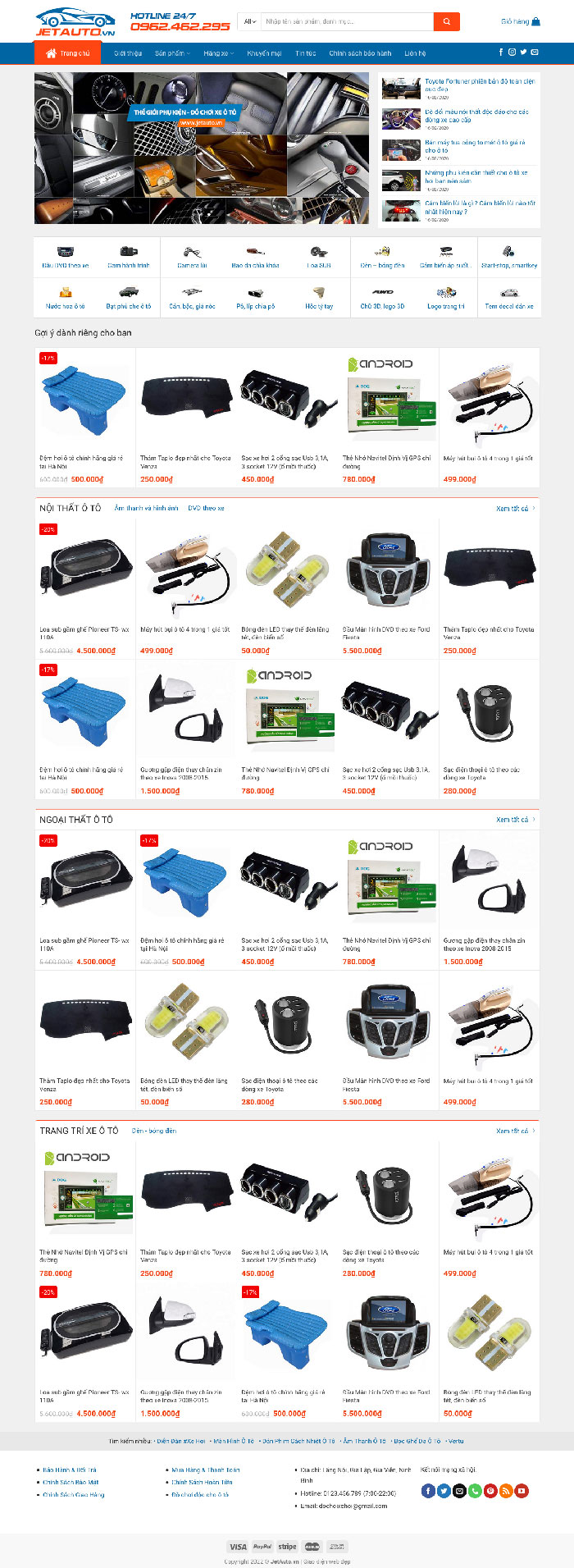 Ảnh chụp toàn trang giao diện website bán đồ chơi xe ô tô H2080