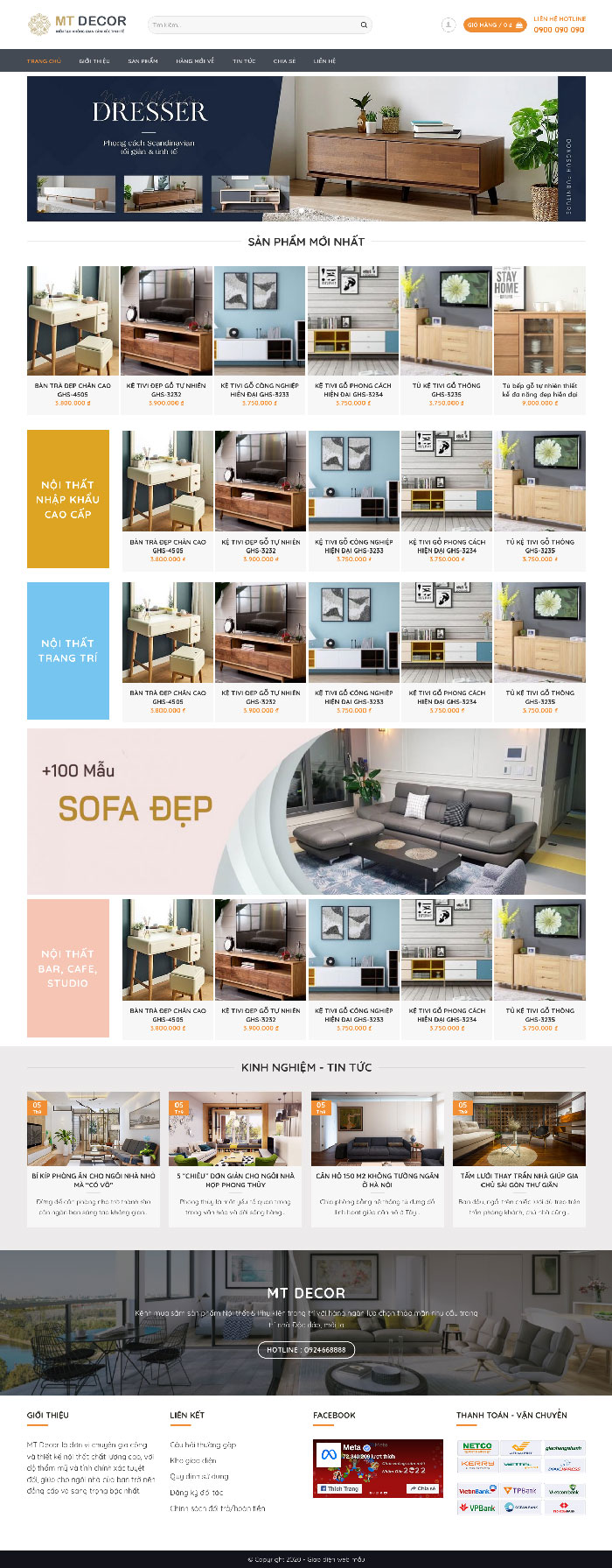 Ảnh chụp trang chủ giao diện H1917