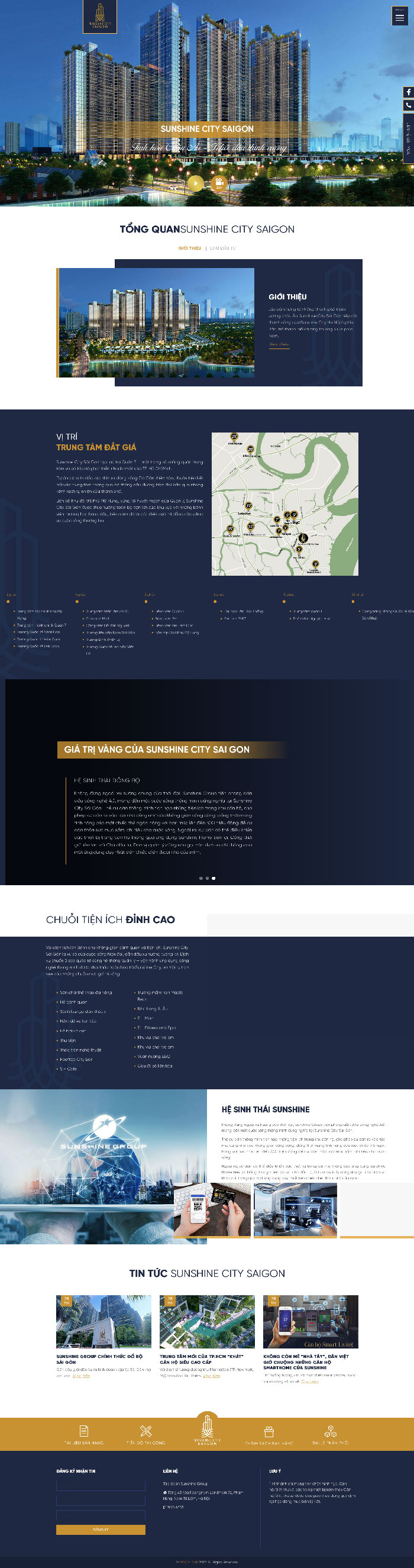 Ảnh chụp toàn trang giao diện website bất động sản Sunshine B2039