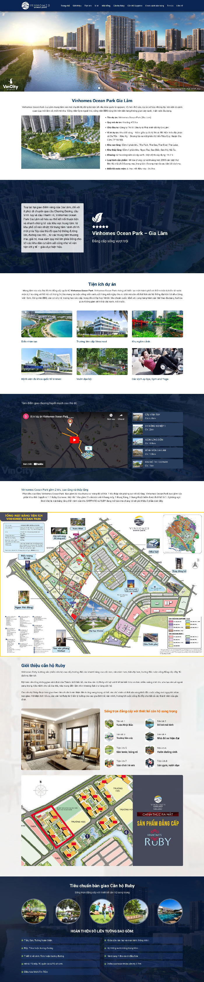 Ảnh chụp toàn trang giao diện website bất động sản Gia Lâm B2056