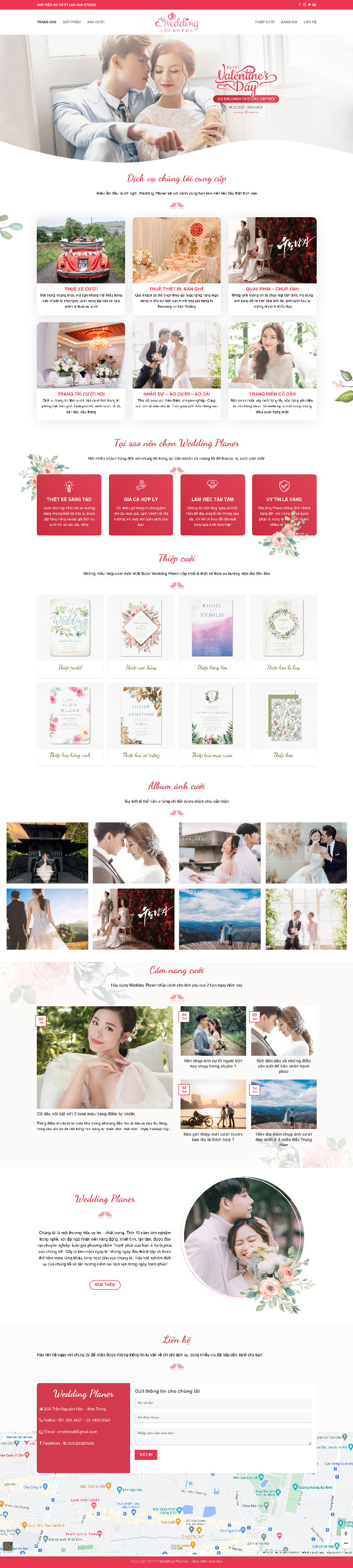 Ảnh chụp toàn trang giao diện website studio dịch vụ cưới hỏi H1932