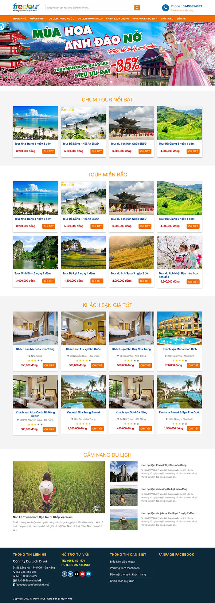 Ảnh chụp toàn trang giao diện website du lịch đặt tour freetour D1985