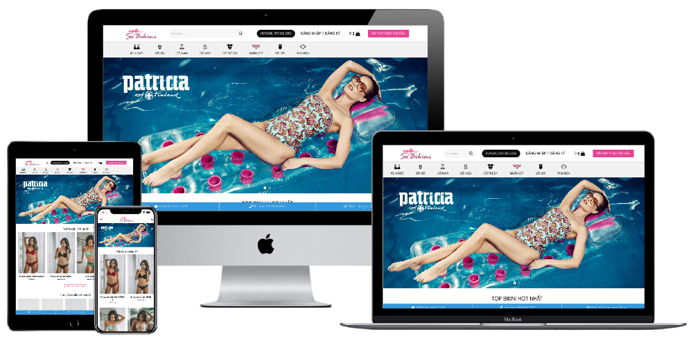 Giao diện website bán đồ lót bikini