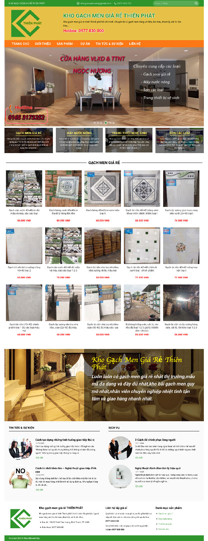 Ảnh chụp toàn trang giao diện website bán gạch men H1694