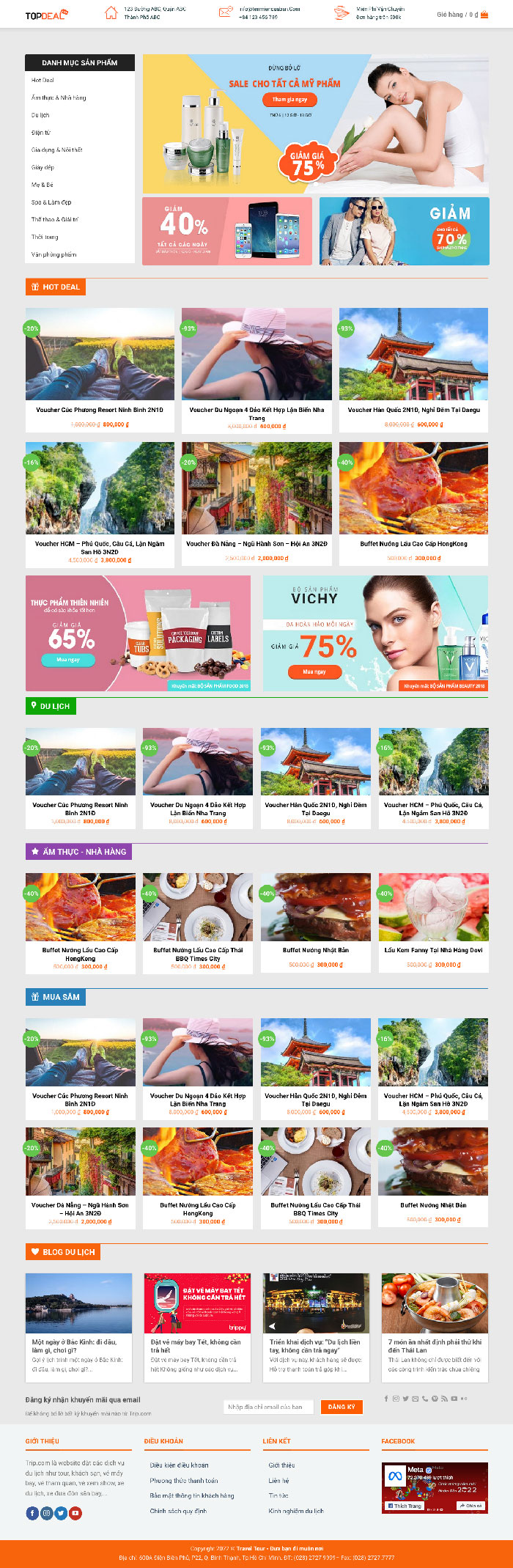 Ảnh chụp toàn trang giao diện website bán voucher mã giảm giá H1640