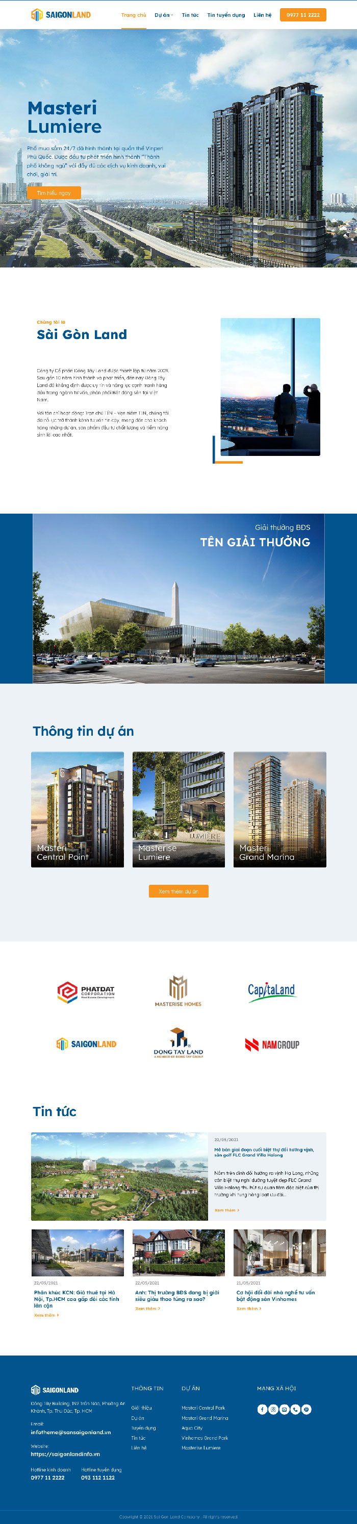 Ảnh chụp toàn trang giao diện website bất động sản B1573