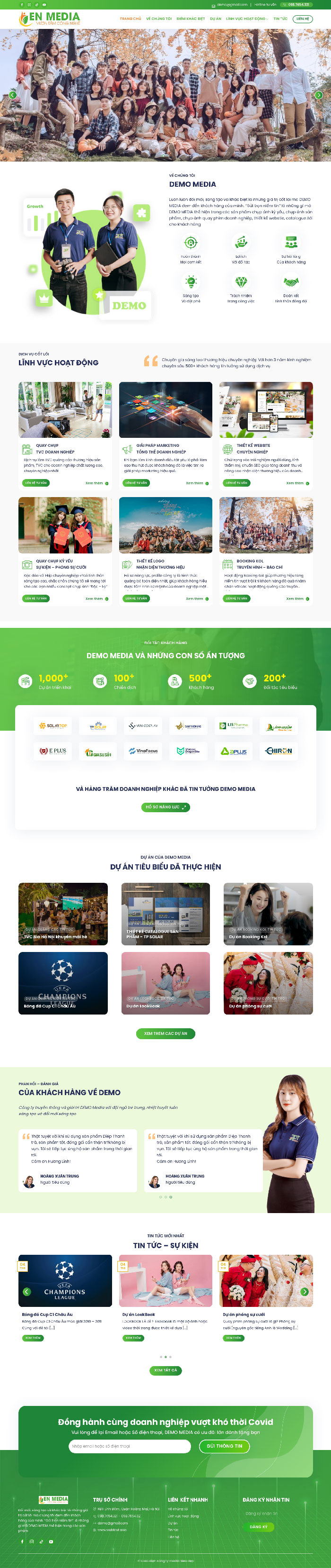 Ảnh chụp toàn trang giao diện website công ty marketing D1528