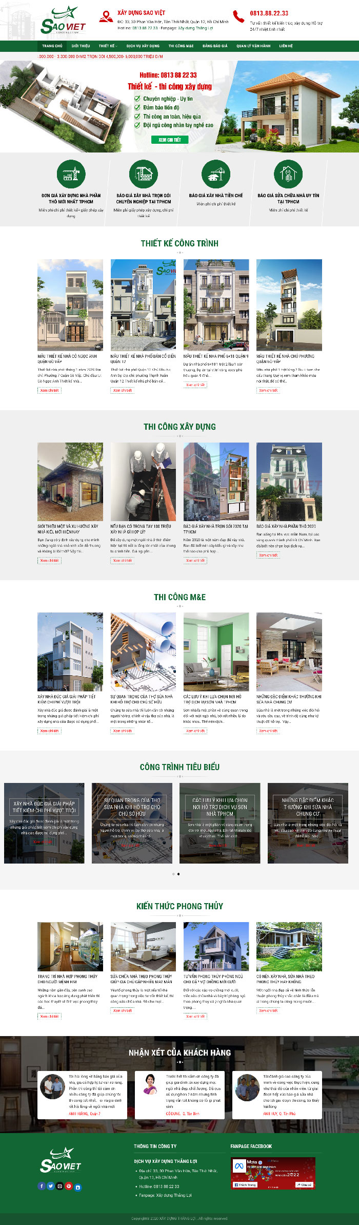 Ảnh chụp toàn trang giao diện website công ty thiết kế xây dựng D1725
