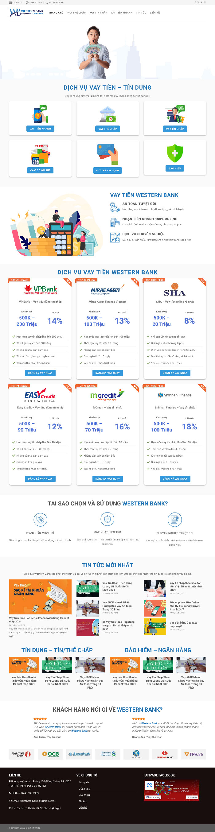 Ảnh chụp toàn trang giao diện website dịch vụ vay tiền D1652