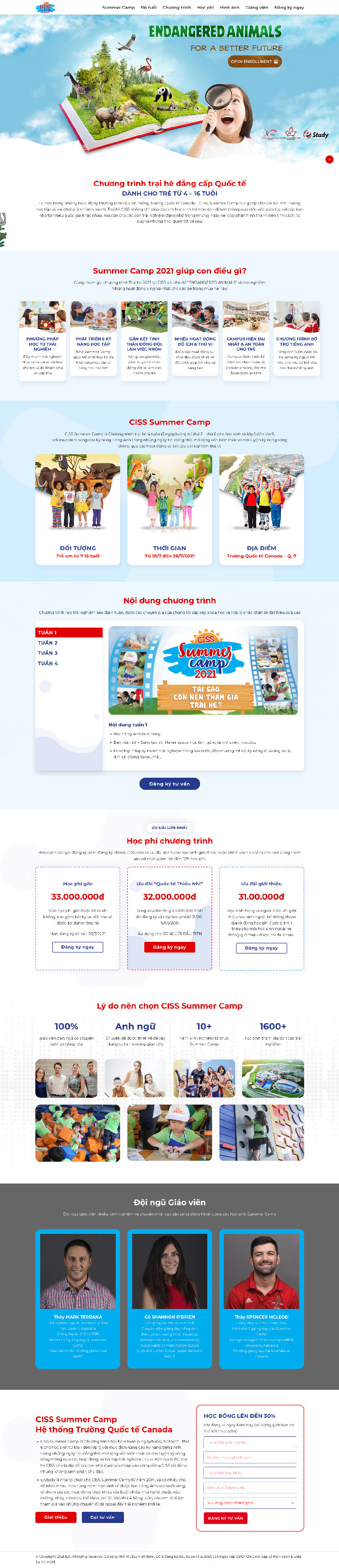 Ảnh chụp toàn trang giao diện website trung tâm giáo dục D1583