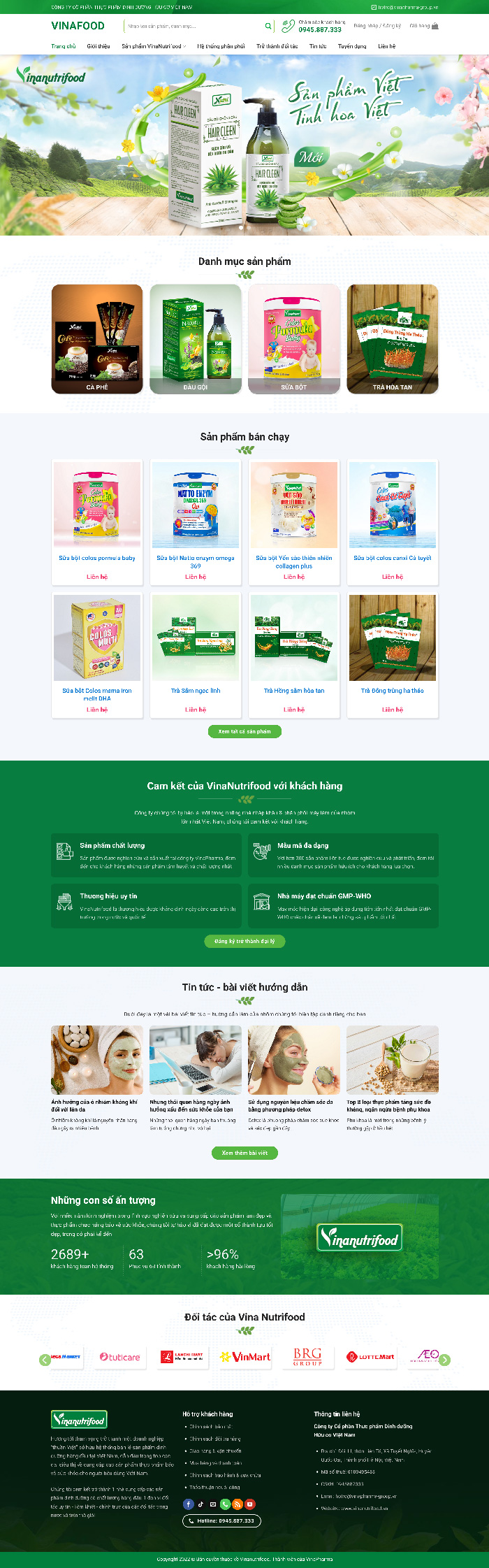 Ảnh chụp toàn trang giao diện website bán thực phẩm chức năng H1212