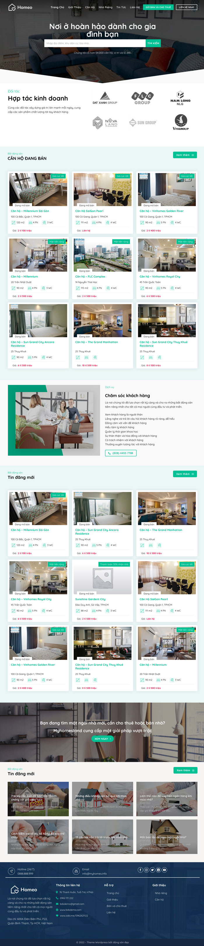 Ảnh chụp toàn trang giao diện website bất động sản D1817