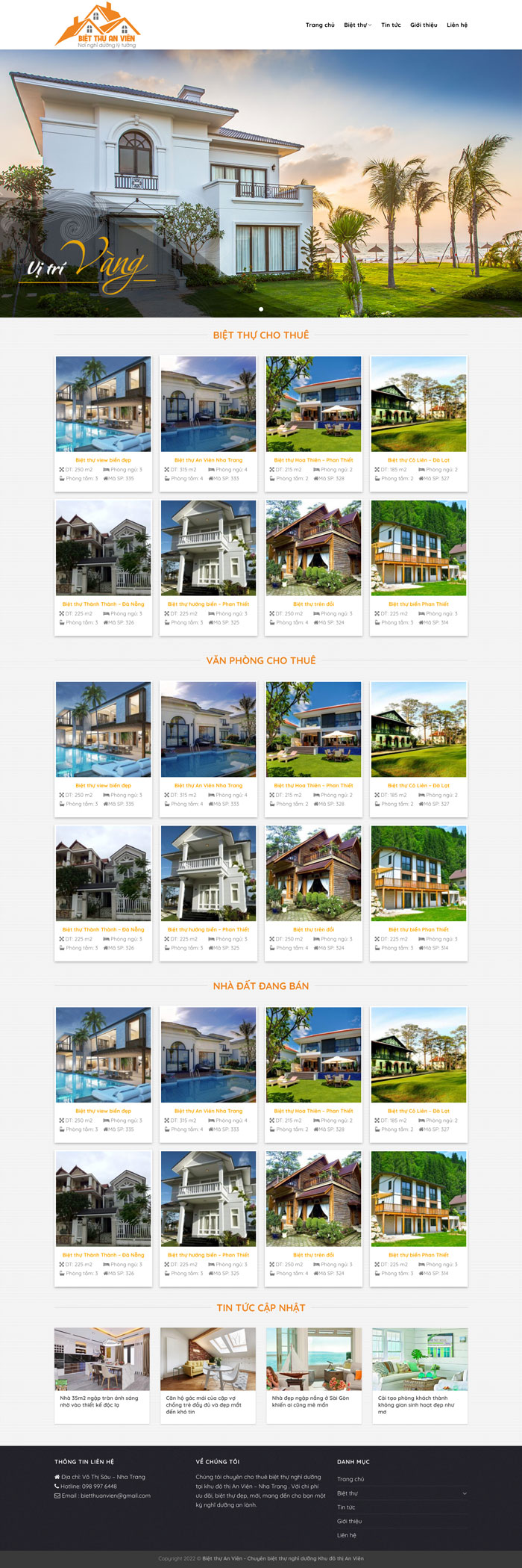 Ảnh chụp toàn trang giao diện website bất động sản D1855