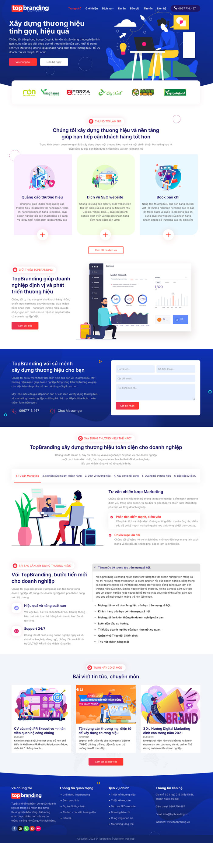 Ảnh chụp toàn trang giao diện website công ty marketing D1803