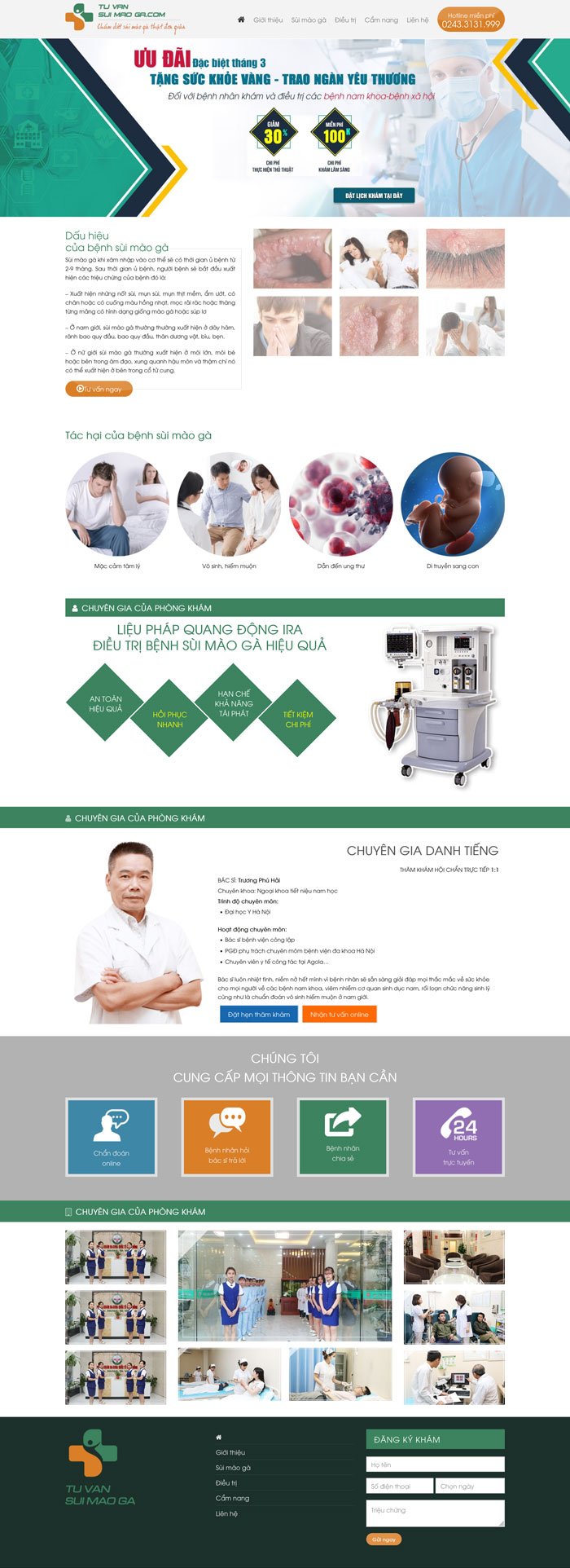 Ảnh chụp toàn trang giao diện website phòng khám nam khoa D1846