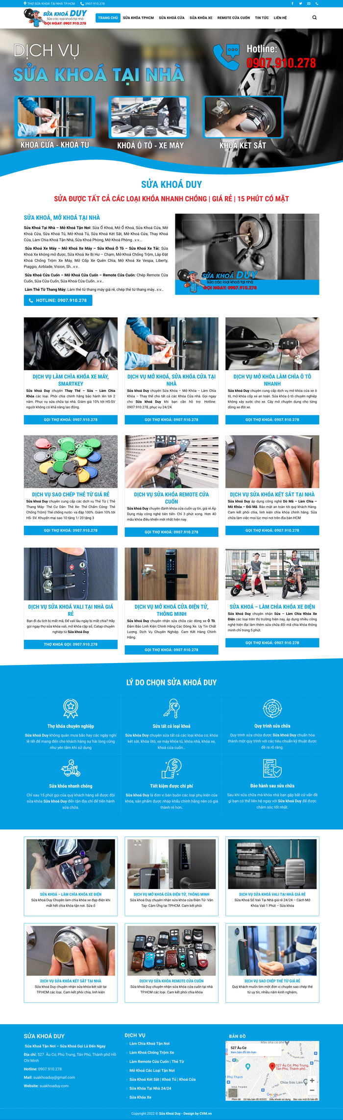 Ảnh chụp toàn trang giao diện website sửa khoá tại nhà D1847