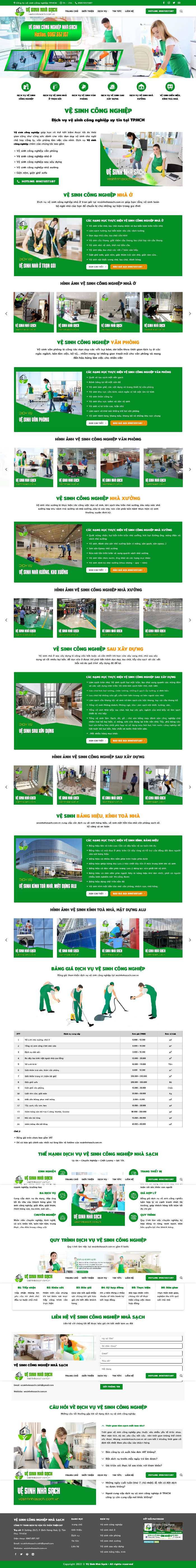 Ảnh chụp toàn trang giao diện website vệ sinh nhà sạch D1860
