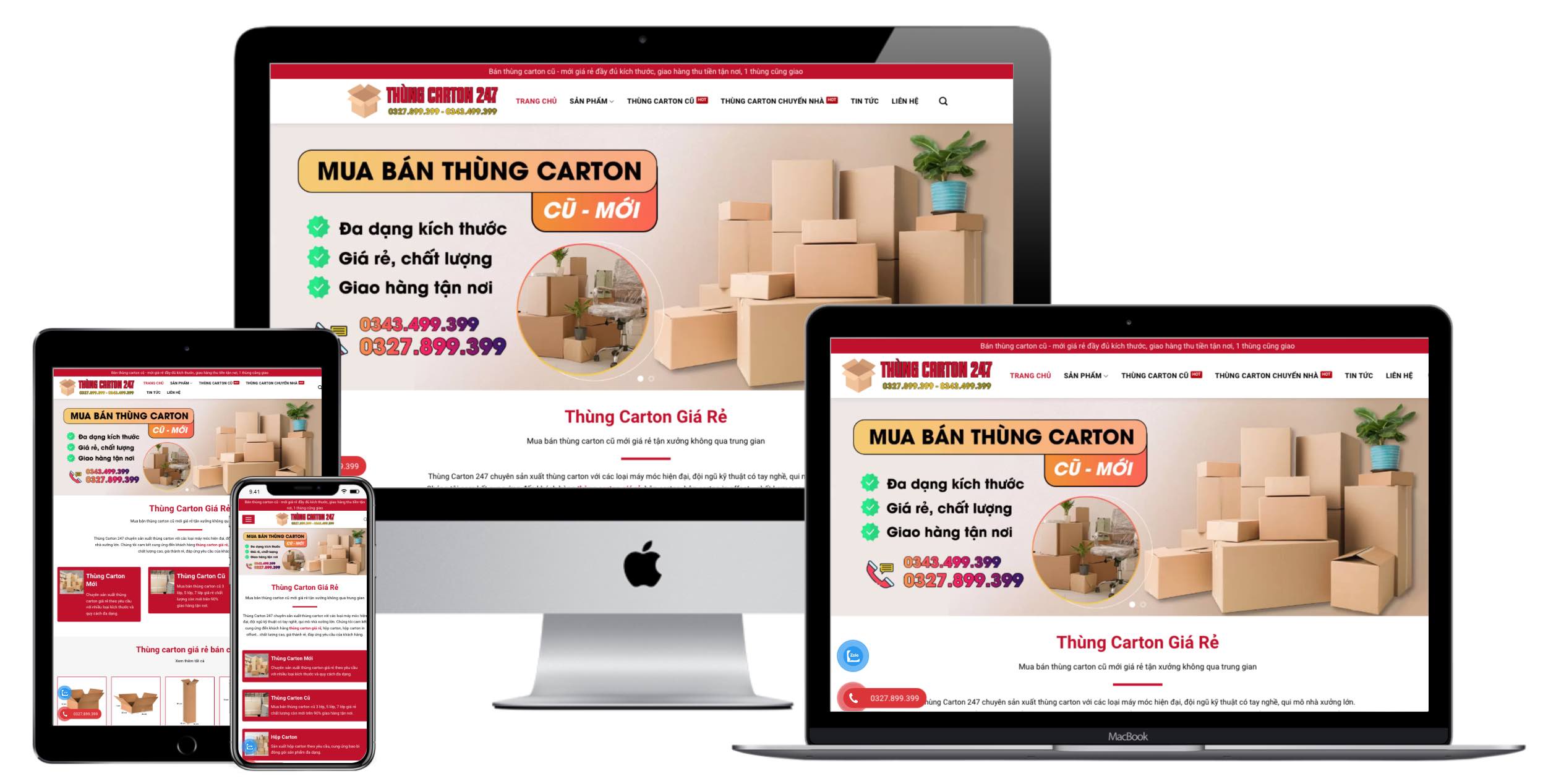 Thiết kế website bán thùng carton H1286