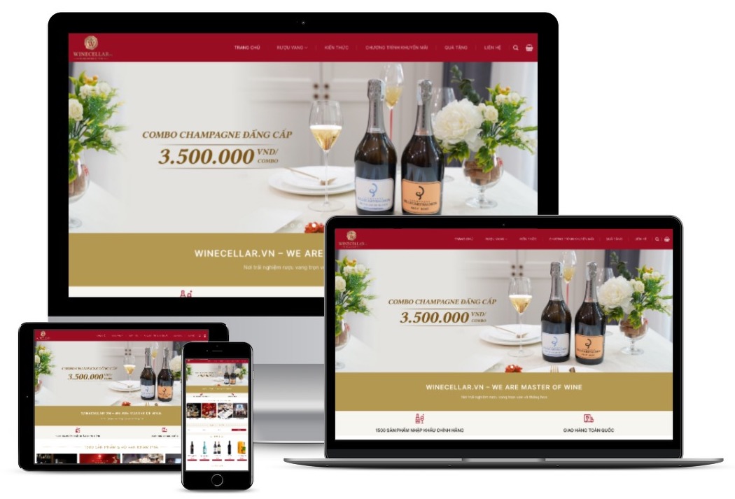 Giao diện website bán rượu vang H1304
