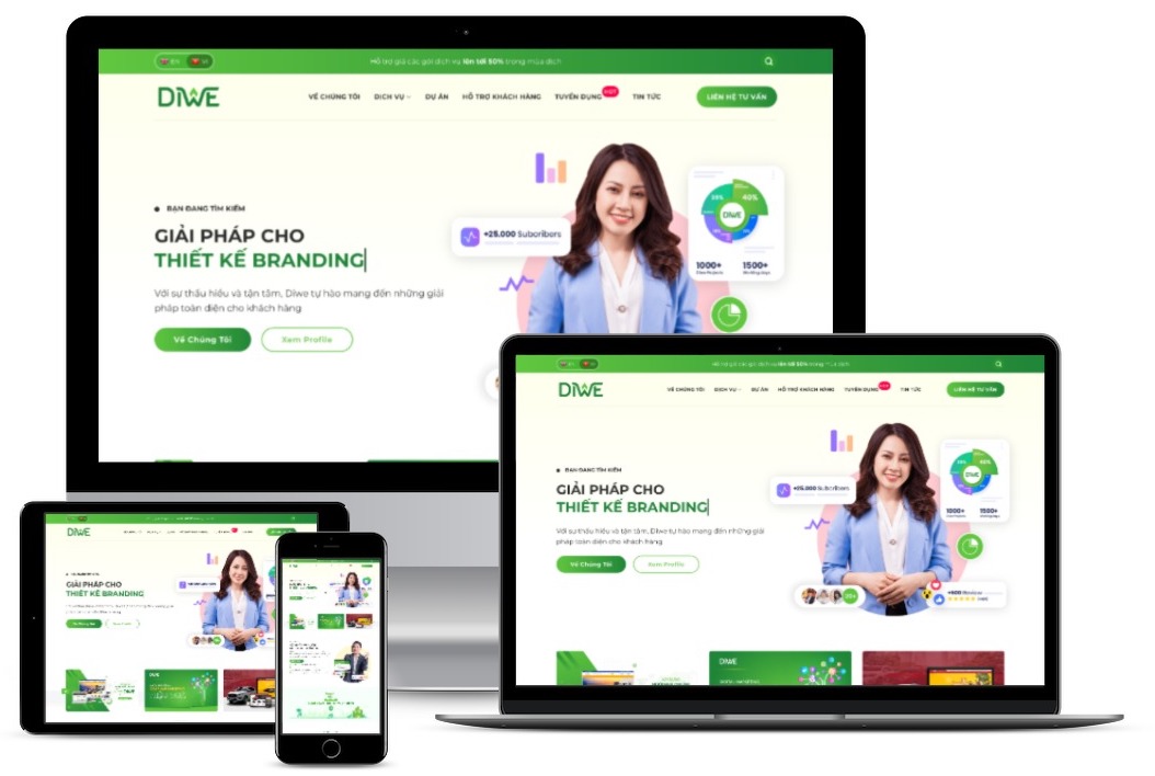 Giao diện website công ty marketing D2869