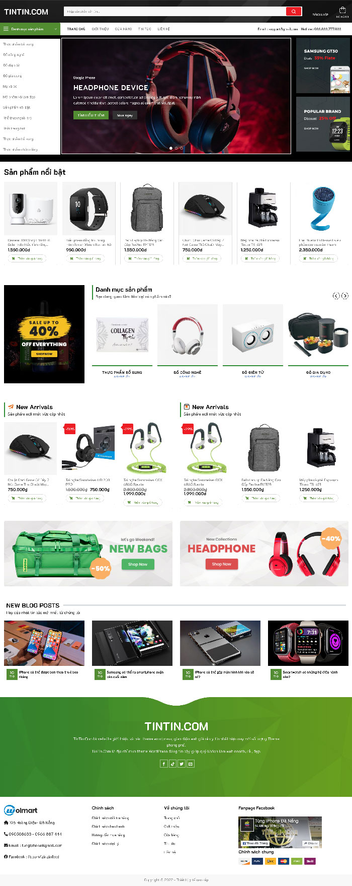 Ảnh chụp toàn trang giao diện website bán đồ công nghệ H1292