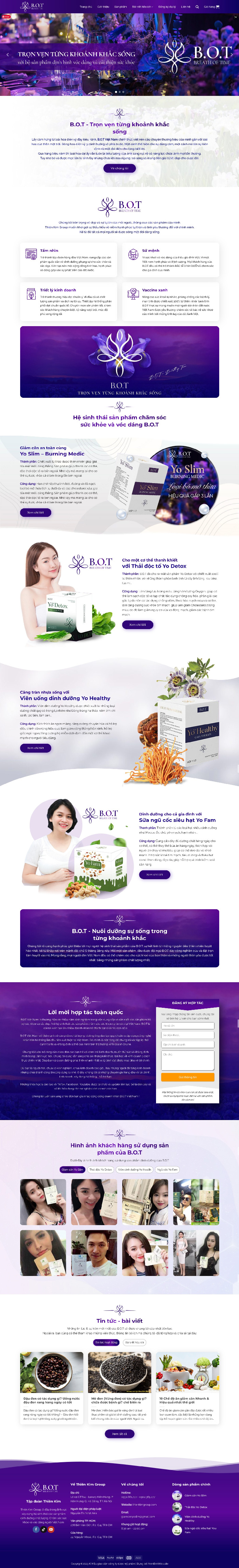 Ảnh chụp toàn trang giao diện website bán thực phẩm chức năng H1299