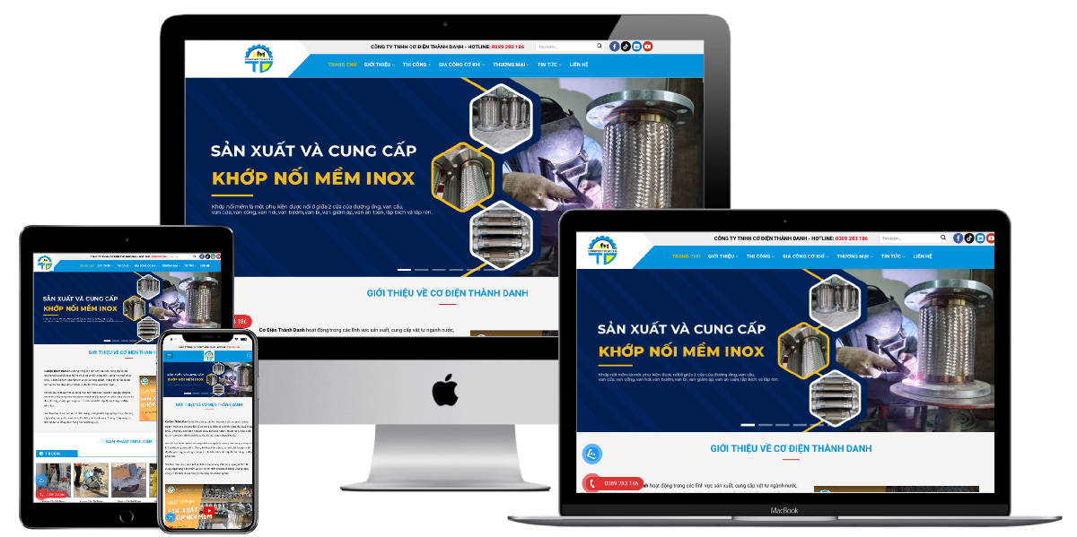 Giao diện website công ty cơ điện D2873