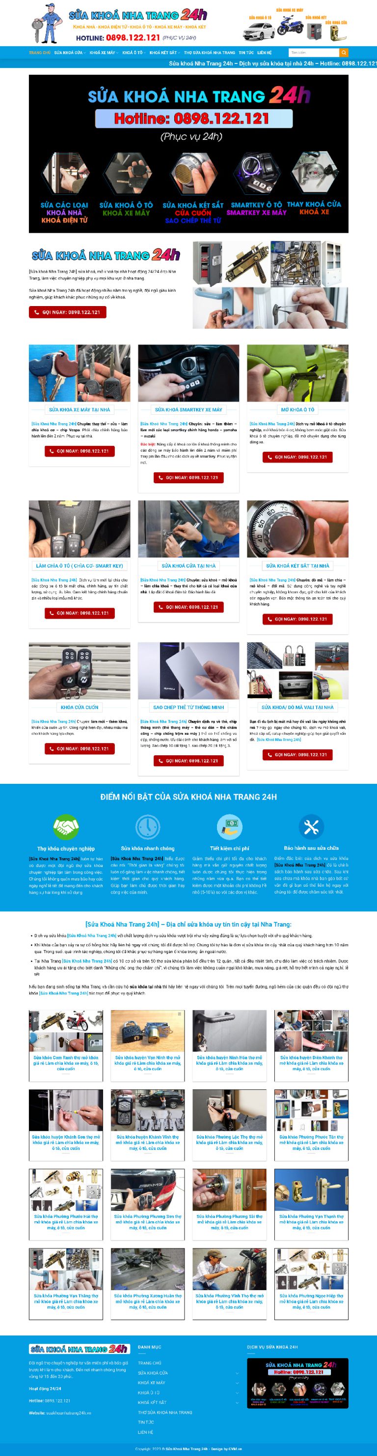 Ảnh chụp toàn trang giao diện website sửa khoá tại Nha Trang D2872