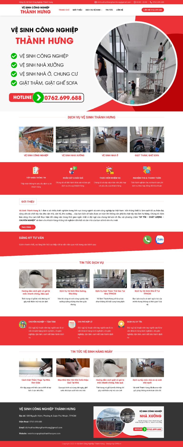 Ảnh chụp toàn trang giao diện website vệ sinh công nghiệp D2876