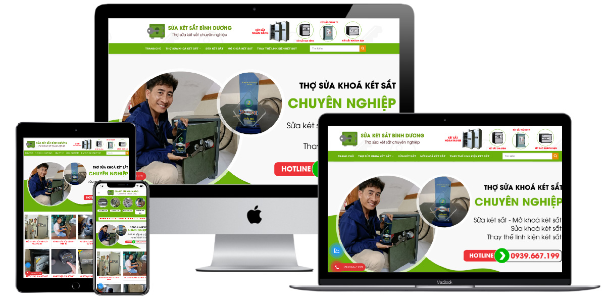 Giao diện website sửa két sắt tại nhà D2879