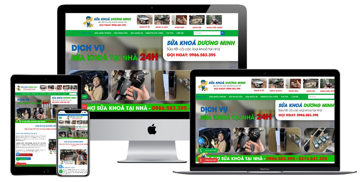 Giao diện website sửa khoá tại nhà D2880