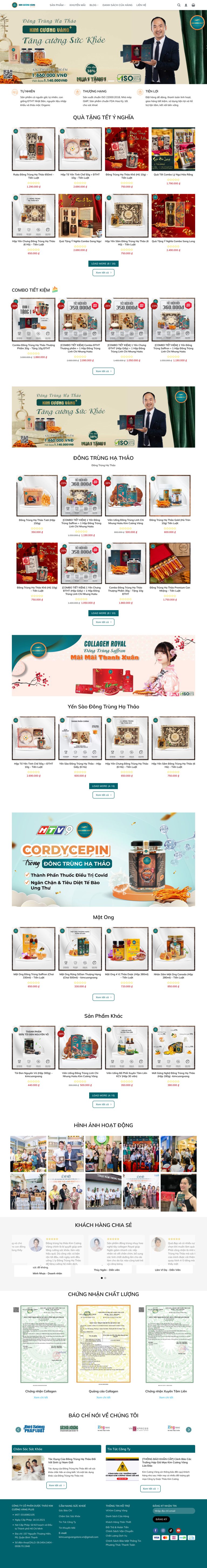 Ảnh chụp toàn trang giao diện web bán quà tặng cao cấp H1324