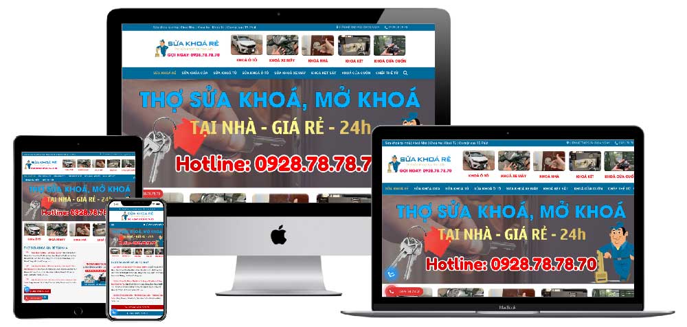 Giao diện website thợ sửa khoá tại nhà D2892