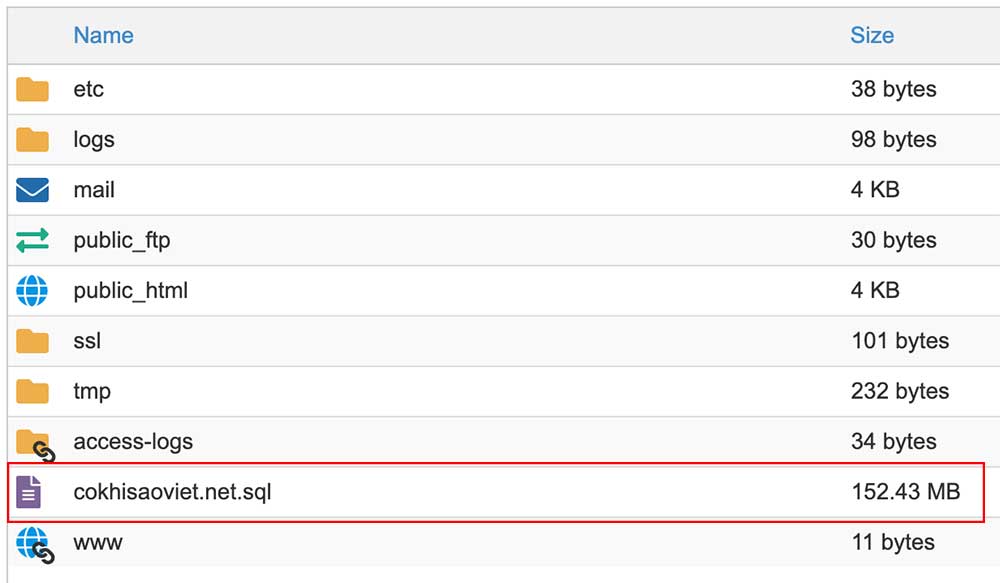 tai file database len