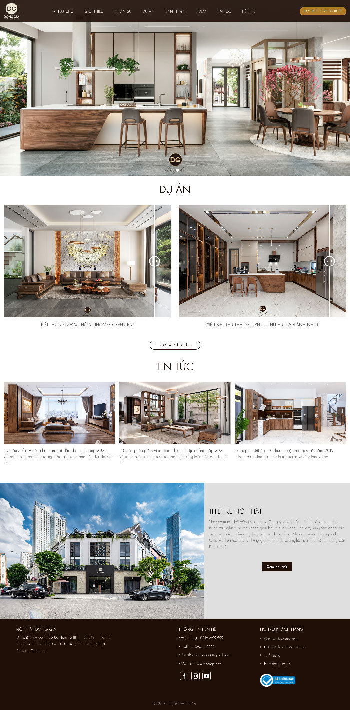 Ảnh chụp toàn trang giao diện website công ty nội thất D2894